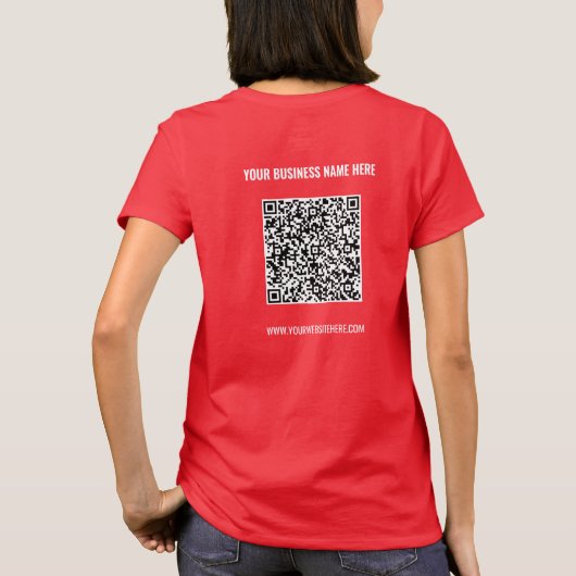 QR Code Scan Info Texte personnalisé T-shirt Entre (Dos)