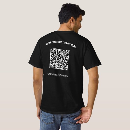 QR Code Scan Info Texte personnalisé T-shirt Entre (Dos entier)