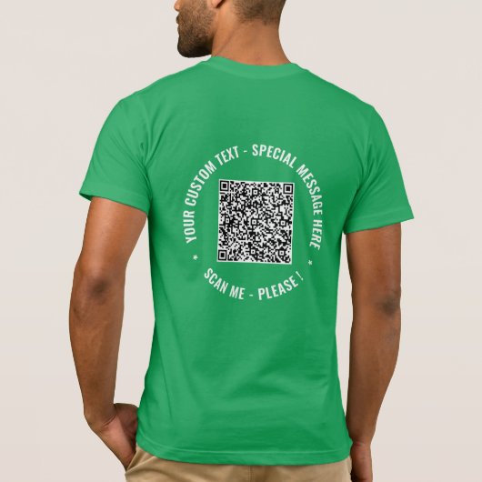 QR Code Scan Info Texte personnalisé T-shirt perso (Dos)
