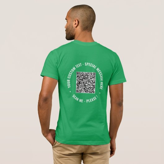 QR Code Scan Info Texte personnalisé T-shirt perso (Dos entier)