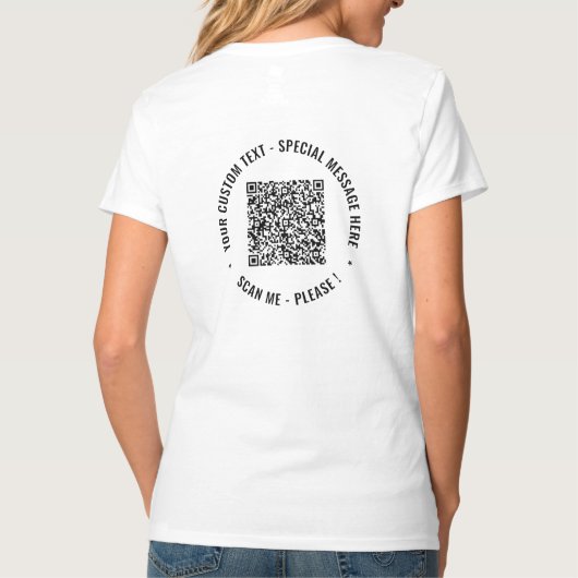 QR Code Scan Info Texte personnalisé Votre T-shirt (Dos)