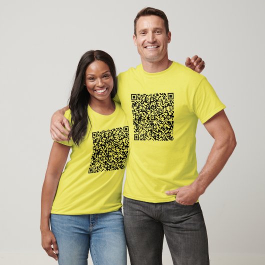 QR Code Scan Info Votre Message Drôle T-Shirt (Unisexe)