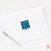QR-code SCAN ME blue Square Sticker (Envelop)
