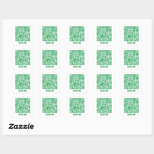 QR-code SCAN ME groene vierkant Sticker (Vel)