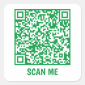 QR-code SCAN ME groene vierkant Sticker (Voorkant)
