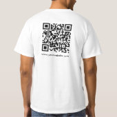 QR Code Scan Me Mannen Achterdruk Wit Promotie T-shirt (Achterkant)