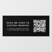 QR-code | Scan me Modern stijlvolle zwarte promoti Raamsticker (Vel)