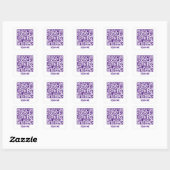 QR-code SCAN ME paars Vierkante Sticker (Vel)