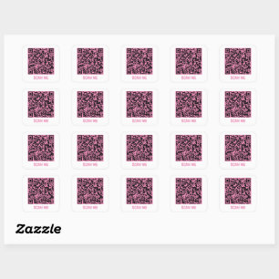  QR-code SCAN ME roze vierkant Sticker