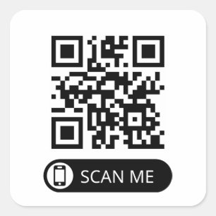 QR-code Scan me Sticker