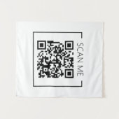 QR Code Scan Me Zakelijk Minimalistisch  Wandkleed (Voorkant (horizontaal))