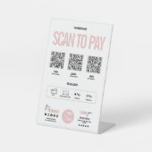 QR Code Scan om Betaling Venmo Paypal te betalen Reclamebord Met Voetstuk (Voorkant)