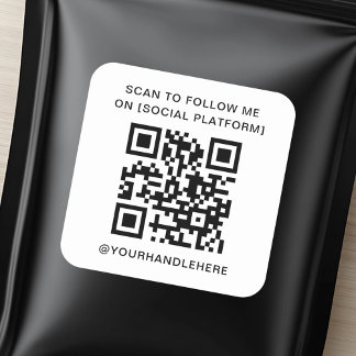 QR code scan om mij te volgen op social media plat Vierkante Sticker