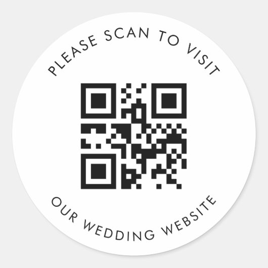 QR-code scan om onze trouwwebsite te bezoeken Ronde Sticker (Voorkant)