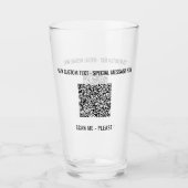 QR Code Scan Promotie Glass Jouw tekst en Kleur Glas (Voorkant)