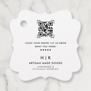 QR-code scan review ons Product bedankkaart hang Bedankjes Labels