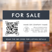 QR-code scan te koop | Zakelijk logo Raamsticker (Vel 2)
