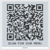 QR Code Scan voor Menu Powder Blue Sticker (Vel)