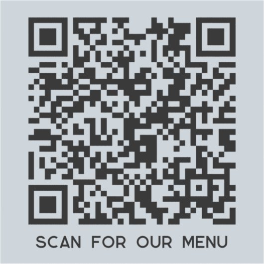 QR Code Scan voor Menu Powder Blue Sticker (Voorkant)