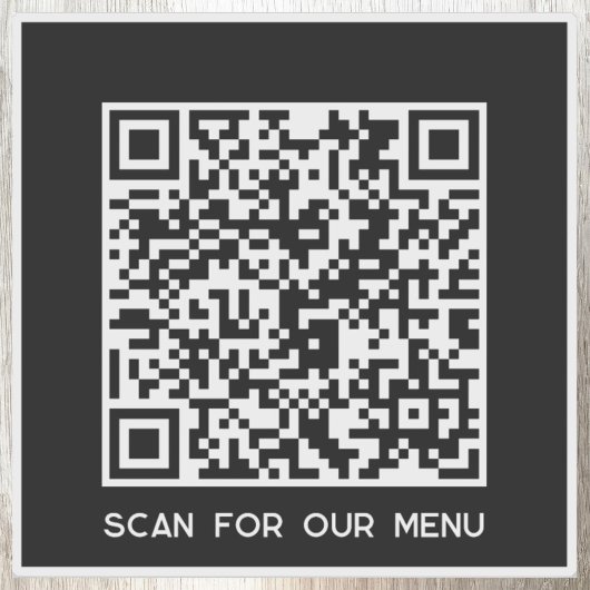 QR Code Scan voor Menu Zwart Sticker