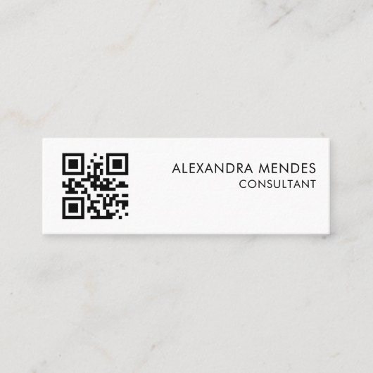 QR-code scanbaar Modern Stijlvol Trendy Mini Visitekaartje (Voorkant)