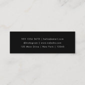 QR Code | scanbaar Modern Stijlvol Trendy Zwart Mini Visitekaartje (Achterkant)