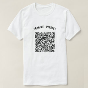 QR Code Scaninfo Aangepaste tekst Afspeeltekst T-s T-shirt