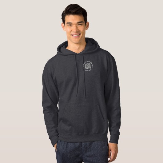 QR Code Scaninfo Aangepaste tekst Hoodie (Voorkant volledig)