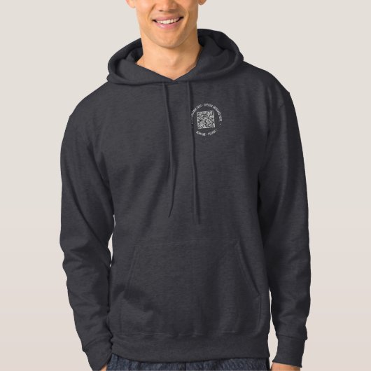QR Code Scaninfo Aangepaste tekst Hoodie (Voorkant)