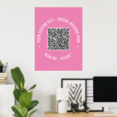 QR-code scaninfo aangepaste tekstkleuren uw poster (Thuiskantoor)