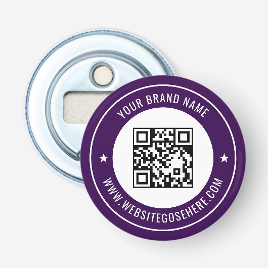 QR-code scaninfo aanpasbare kleur ontwerp Button Flesopener (Voorkant)