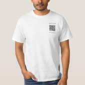 QR-code Scaninfo en aangepast tekstbedrijf T-Shirt (Voorkant)