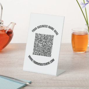 QR-code Scaninfo en Aangepaste voettekst Reclamebord Met Voetstuk