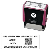 QR-code scaninfo met logo en aangepaste tekststemp Zelfinktende Stempel (In situ)