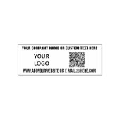 QR-code scaninfo met logo en aangepaste tekststemp Zelfinktende Stempel (Design)