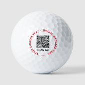 QR-code Scaninfo Tekst en Kleur Moderne Golfballen (Voorkant)