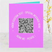 QR-code Scaninfo Tekst- en kleurenclausule Wenskaa Kaart (Gele Bloem)