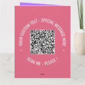 QR-code Scaninfo Tekst- en kleurenclausule Wenskaa Kaart (Achterkant)