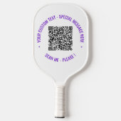 QR-code Scaninfo Tekst- en kleurenhandpalm Pickleball Paddle (Achterkant)