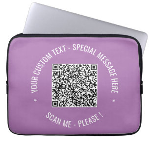 QR-code Scaninfo Tekst- en kleurenlaptophoes Laptop Sleeve
