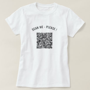 QR-code Scaninfo Tekst gepersonaliseerd Funny T-Sh T-shirt