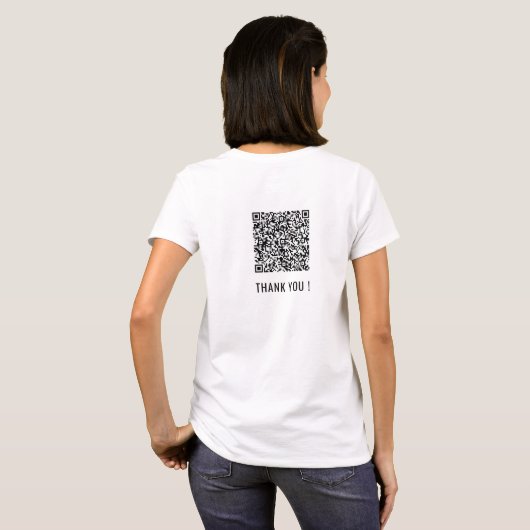 QR-code Scaninfo Tekst gepersonaliseerd Funny T-Sh T-shirt (Achterkant volledig)