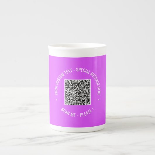 QR-code Scaninformatie Mok Aangepaste tekst en kle (Voorkant)