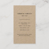 QR-code scannable Modern Professional Rustic Kraft Visitekaartje (Achterkant)