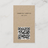 QR-code scannable Modern Professional Rustic Kraft Visitekaartje (Voorkant)