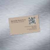 QR-code scannbaar minimalistisch  Magnetisch Visitekaartje (Voorbeeld)