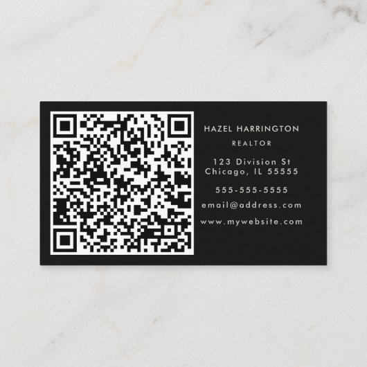 QR-code scannbaar Waterverf neutraal Visitekaartje (Achterkant)