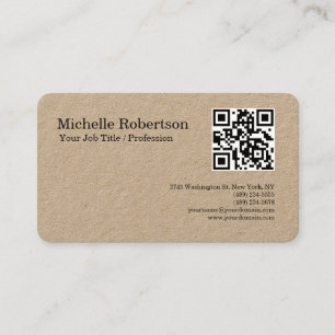 QR-code scannbare zwart wit minimalistische kraft Visitekaartje