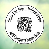 QR-code scannen Bedrijfsnaam hier toevoegen Sjablo Raamsticker (Vel 3)
