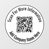 QR-code scannen Bedrijfsnaam hier toevoegen Sjablo Raamsticker (Vel)